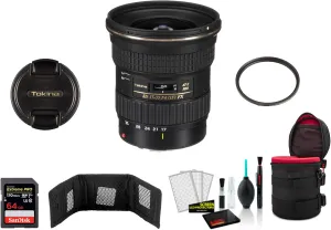 Tokina 17-35mm f/4 Pro FX Lens for Canon Cameras- Wide-Angle Lens - Bundle with 64GB Memory Card (International Model)