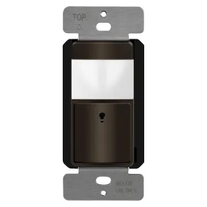 TOPGREENER PIR Motion Sensor Switch, Ambient Light Level Detector, No Neutral Required, 150W LED/CFL, 1/6 HP, Occupancy Vacancy Modes, Ground Wire Required, Single Pole, TDOS5-JM, Brown