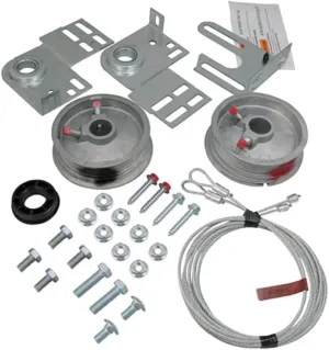 Torsion Springs Conversion Kit for 8ft High Garage Door, Cables, Hardware