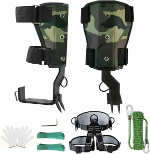 Tree Climbing Spikes,Tree Climbing Gear Set,Tree Climbing Kit with 2 Claws,has Professional Accessories for Tree Work,Fruit Picking,Hunting and Observation