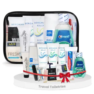 Trektote 20-Piece Travel Toiletries Kit – TSA Approved Hygiene Set, Compact Toiletry Bag – Essential Toiletries Set for Men and Women – Portable, Reusable, and Perfectly Sized for Easy Packing