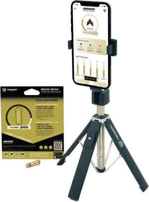 Triumph Systems Brass Dry Fire Training Phone Stand & Dry Fire Laser, 9mm
