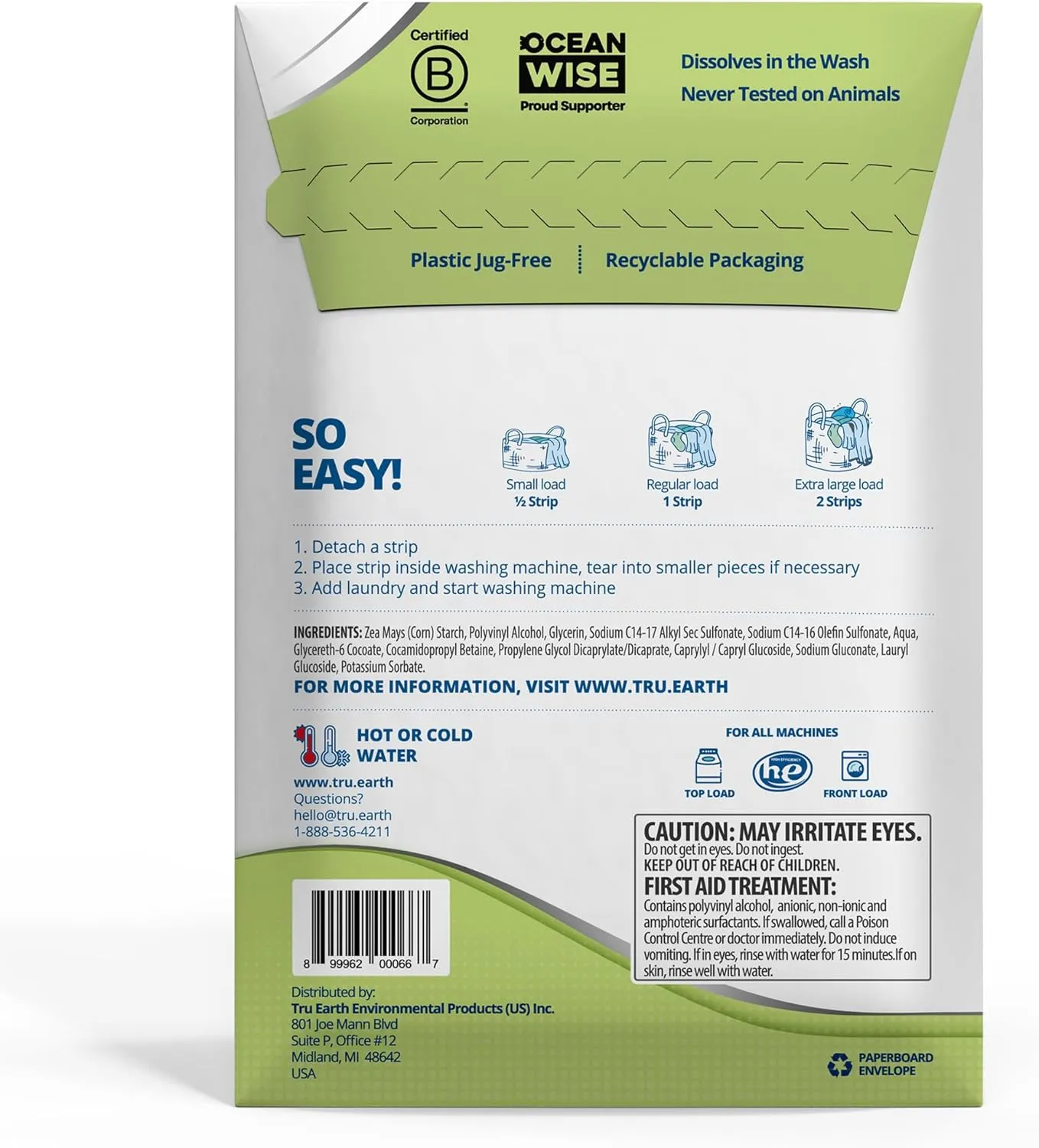 Tru Earth Platinum - Heavy Duty Laundry Detergent Sheets - Up to 128 Loads (64 Sheets), Fragrance Free - Ultra-Concentrated - Eco-Friendly, Hypoallergenic Laundry Sheets