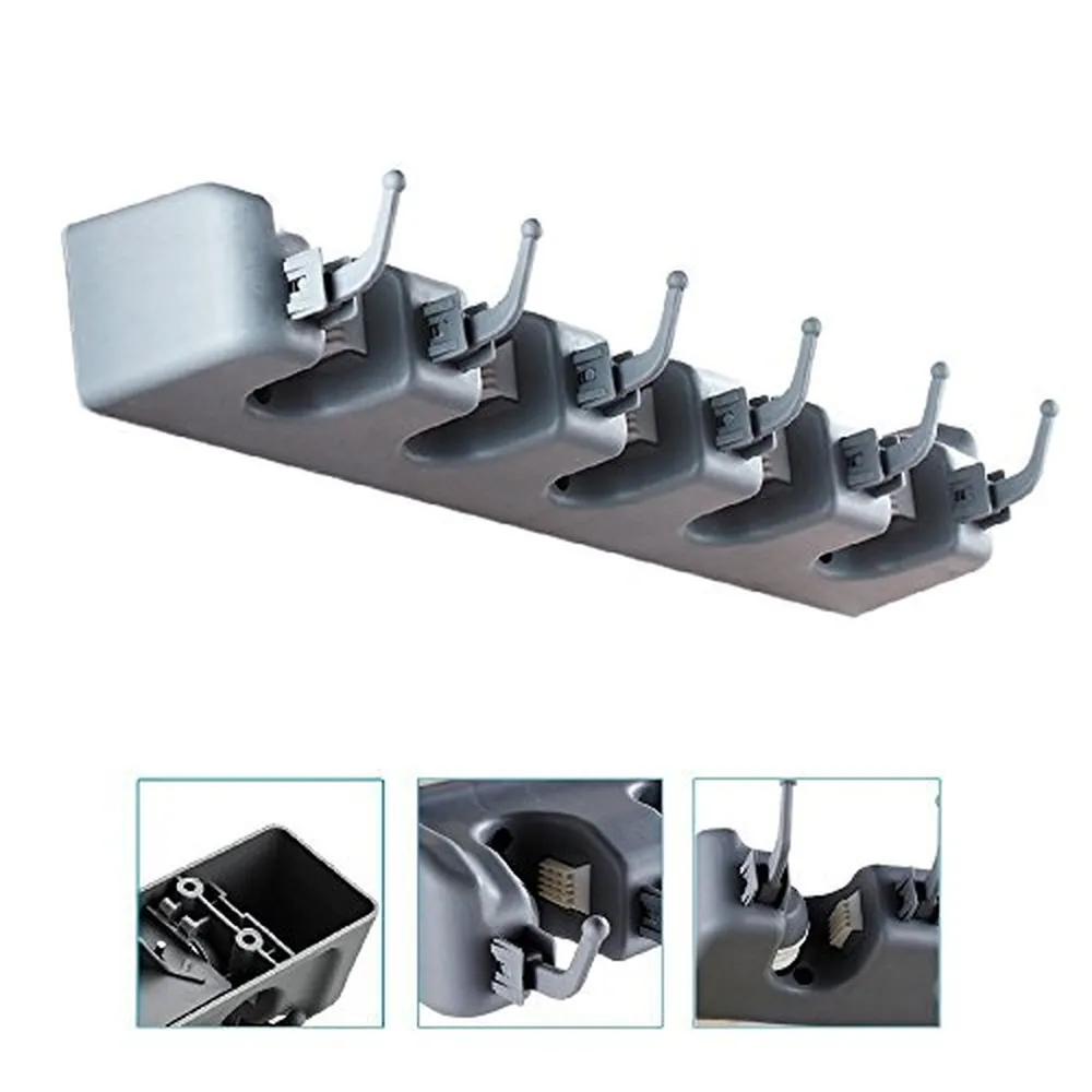 (Two PCS) Freye Mop Holder (Non Slide)5Position with 6Hooks, Install Behind Door