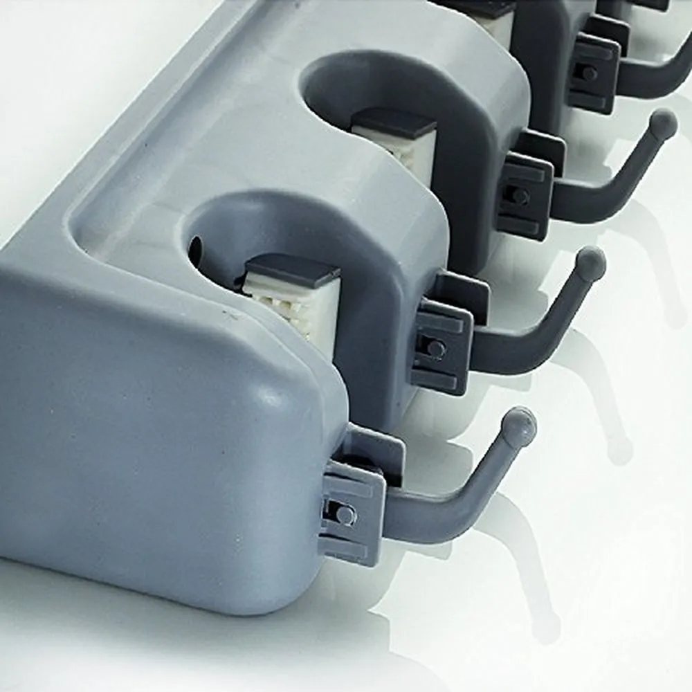 (Two PCS) Freye Mop Holder (Non Slide)5Position with 6Hooks, Install Behind Door