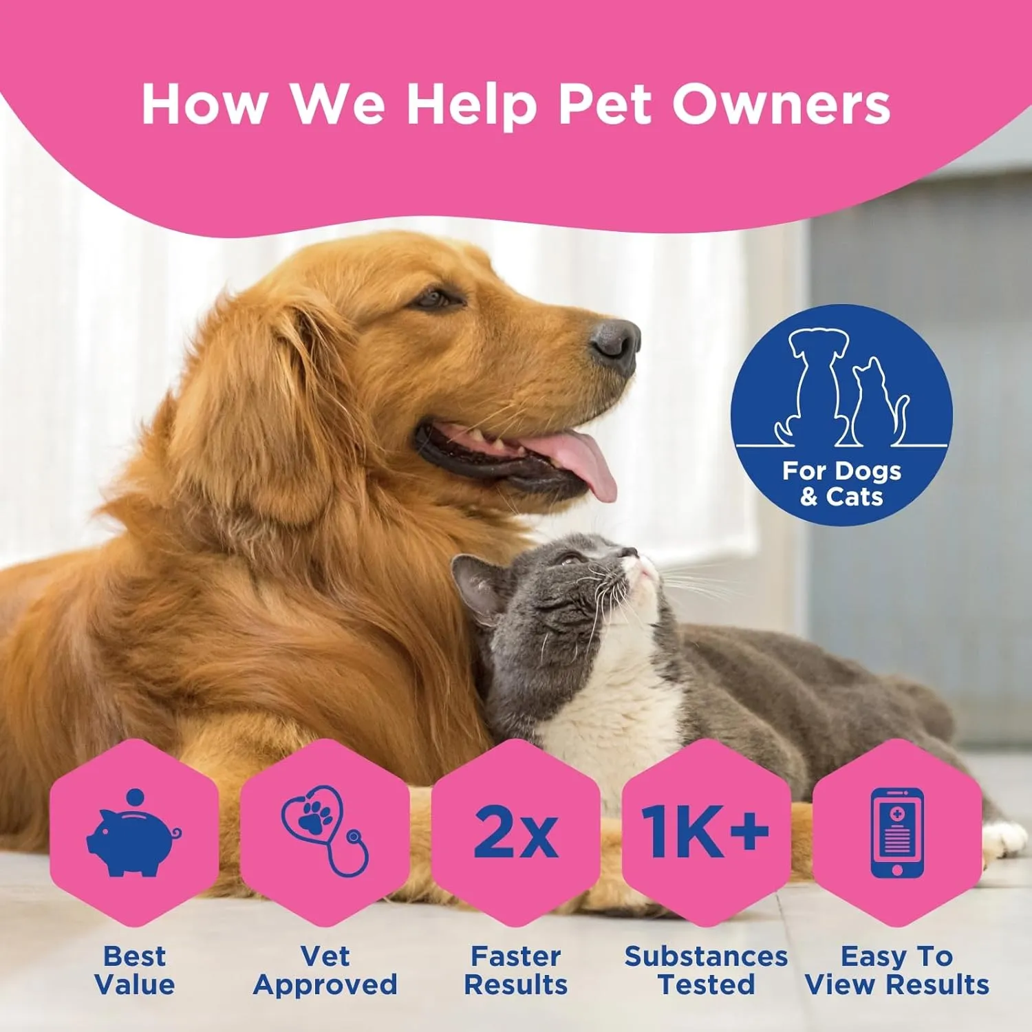 UCARI Pet Sensitivity Test | Screens for 1000  Intolerances | Food & Environment Analysis | Painless Home Test Hair Sample Method | Results in 48 Hours | Cats & Dogs