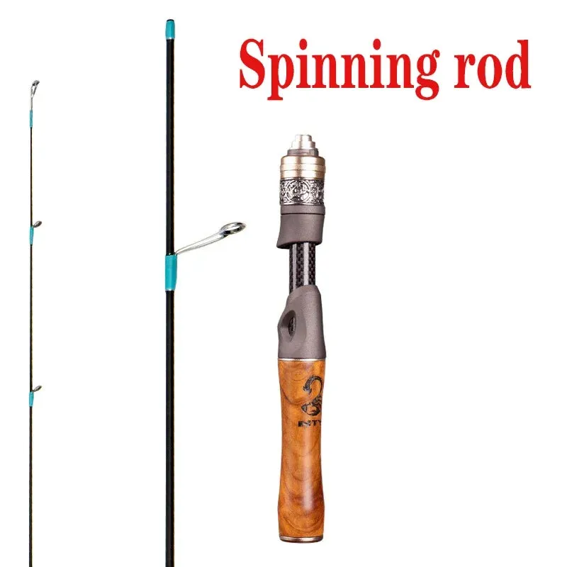 Ultra-Light Fishing Rod Carbon Fiber Spinning/Casting Lure Pole Bait WT 1.5-9g Line WT 3-6LB Wood Handle Fast Trout Fishing Rods