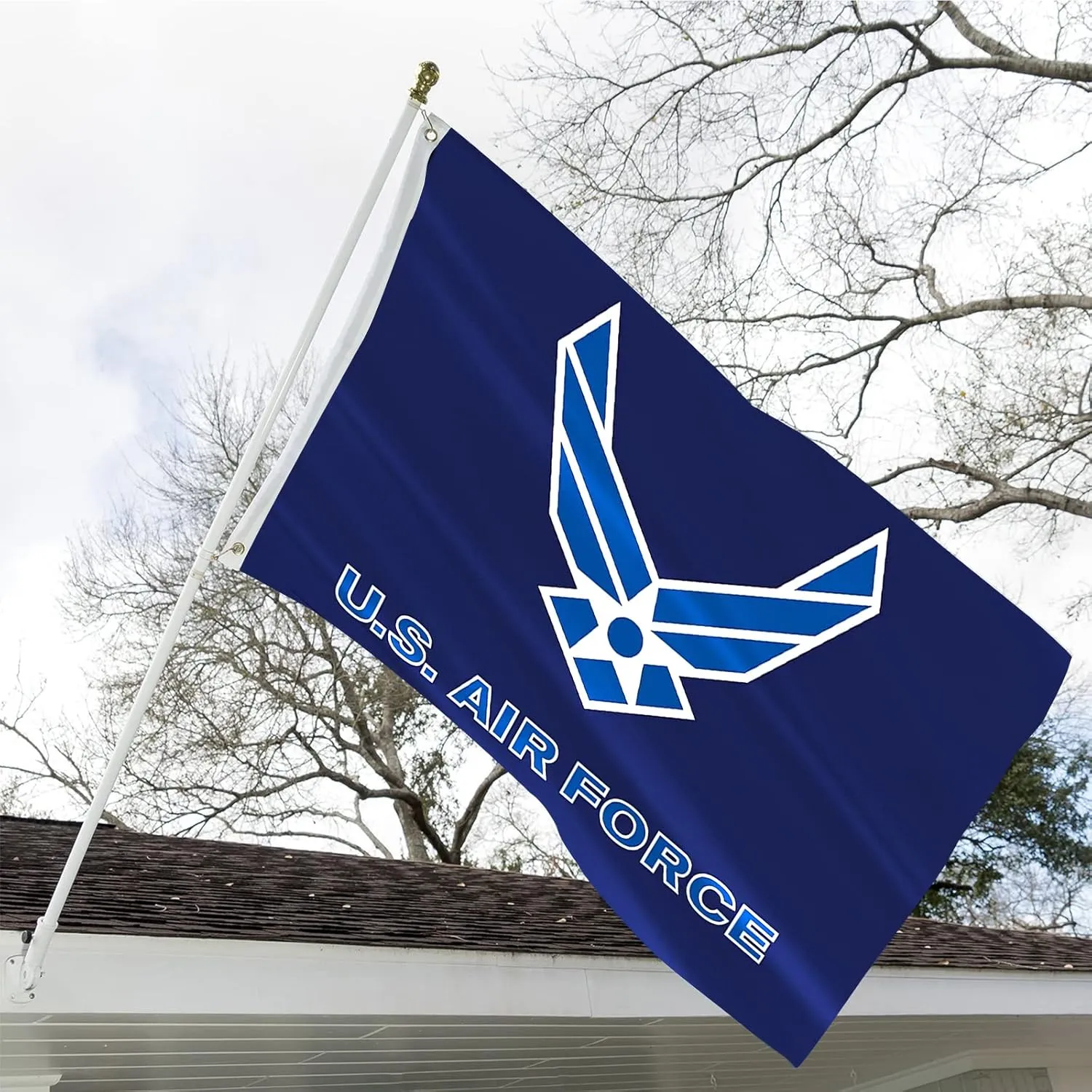US Air Force Wings Flag Double Sided 3x5 Heavy Duty United States Wings Military Flag 3 Ply 200D Polyester and Durable Canvas Header with 2 Brass Grommets