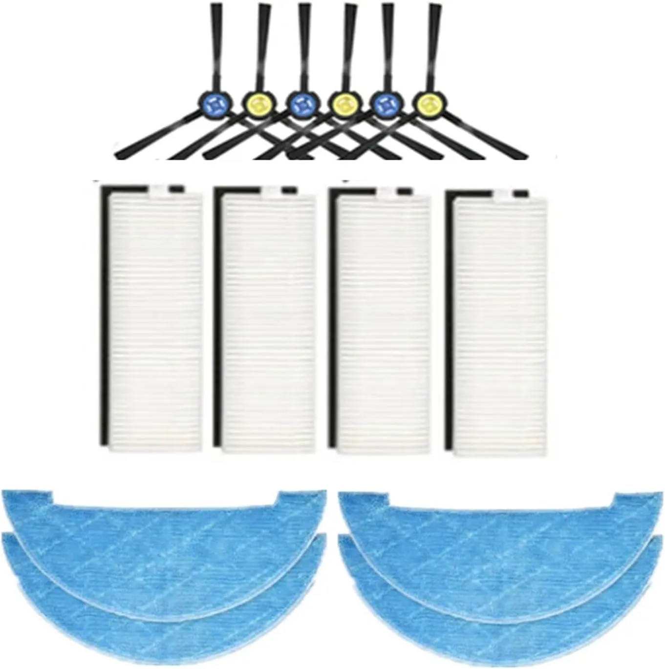 Vacuum Replacement Parts ，Compatible with Silvercrest SSR1 SSRA1 Ilife A9s A9 A7 Robotic Vacuum Cleaner Roller Main Brush Cover Side Brush HEPA Filter Mop Cloth Accessories(Beige)