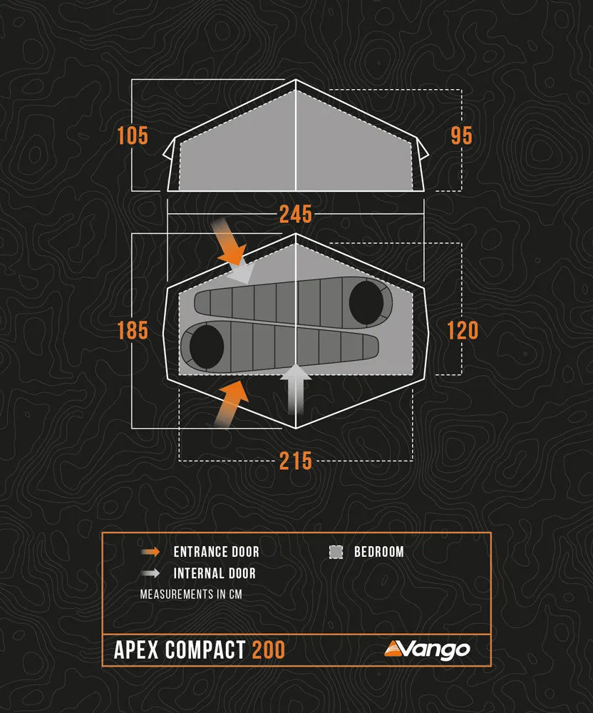 Vango Apex 200 Compact Backpacking Tent 2025