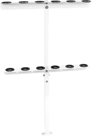 Vertical Hand Rack for Enclosed Landscaping Truck Trailer Garage or Shed Walls Holds 6 Tools for Shovels, Rakes, Hoes, Open Trailer Storage, 1 Pack (White)