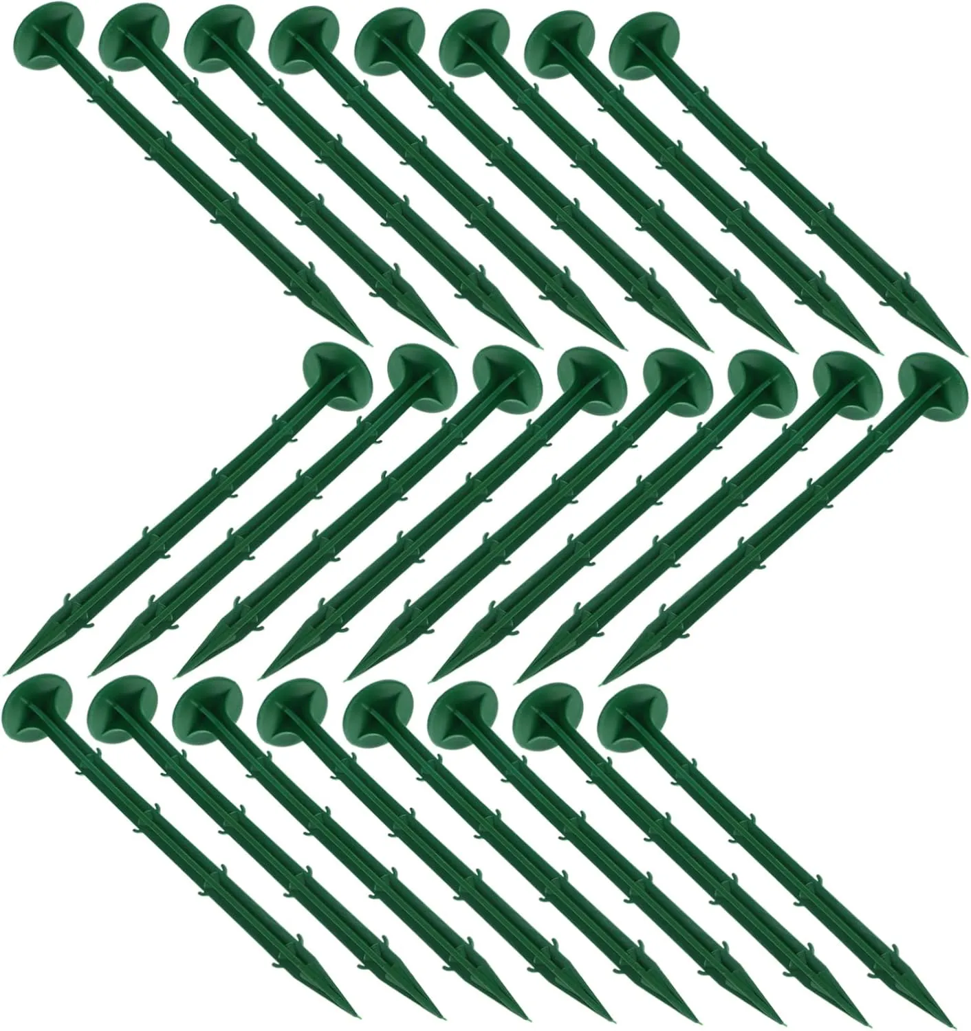 VICASKY 100Pcs Outdoor Plastic Stakes for Gardening Durable Ground Lawn Nails for Securing Tents Tarps and Landscape Plants Garden Pegs for Anchoring