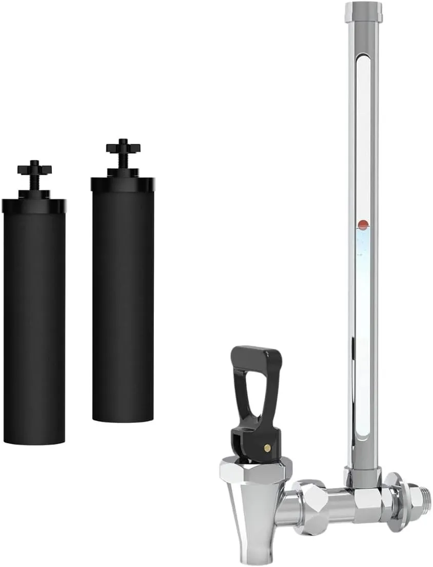 Waterdrop Upgrade NSF/ANSI 372 Certified Water Filter, Silver Ions Added, Replacement for Berkey® Gravity Water Filter System and Waterdrop King Tank Series ，And a Sight Glass Spigot