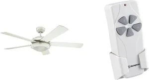Westinghouse Lighting 7233600 Comet Indoor Ceiling Fan with Light, White Lighting 7787000 Ceiling Fan and Light Remote Control, White