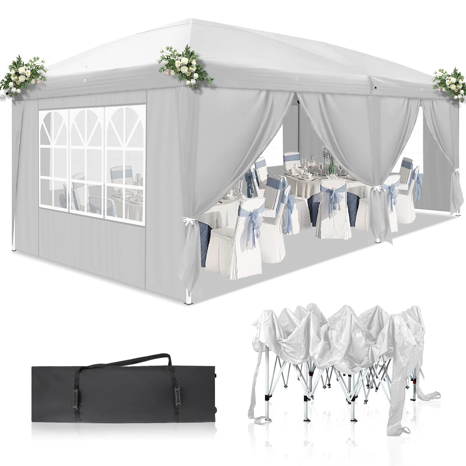 White 6 3 Pergola X Advertising 6M Worldwide availability Home Don't wait Sides, Folding Shed Parking Tent