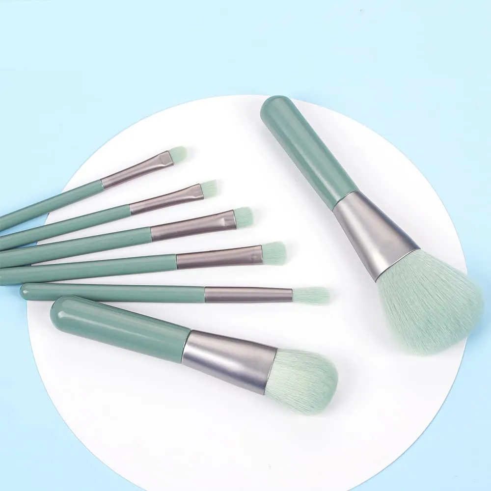 Xaena Makeup Brush Set 7pcs Premium Synthetic Makeup Brushes, Mini Travel Make up Brush Kit Foundation Powder Blush Eyeshadow Eyebrow Contour concealer Portable Makeup Brushes Set with Case 38-4