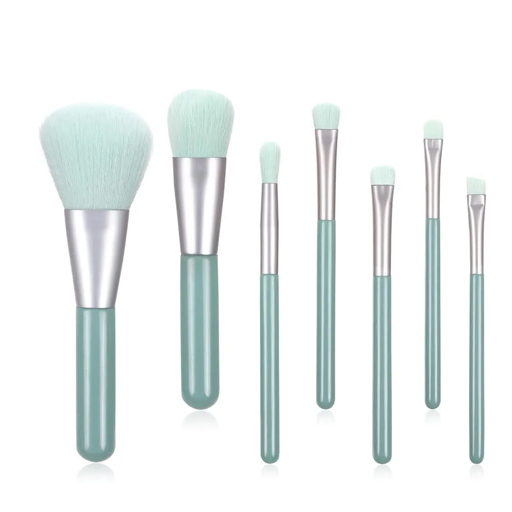 Xaena Makeup Brush Set 7pcs Premium Synthetic Makeup Brushes, Mini Travel Make up Brush Kit Foundation Powder Blush Eyeshadow Eyebrow Contour concealer Portable Makeup Brushes Set with Case 38-4
