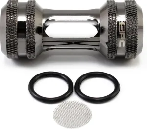 XSPC G1/4" Inline Filter, Black Chrome