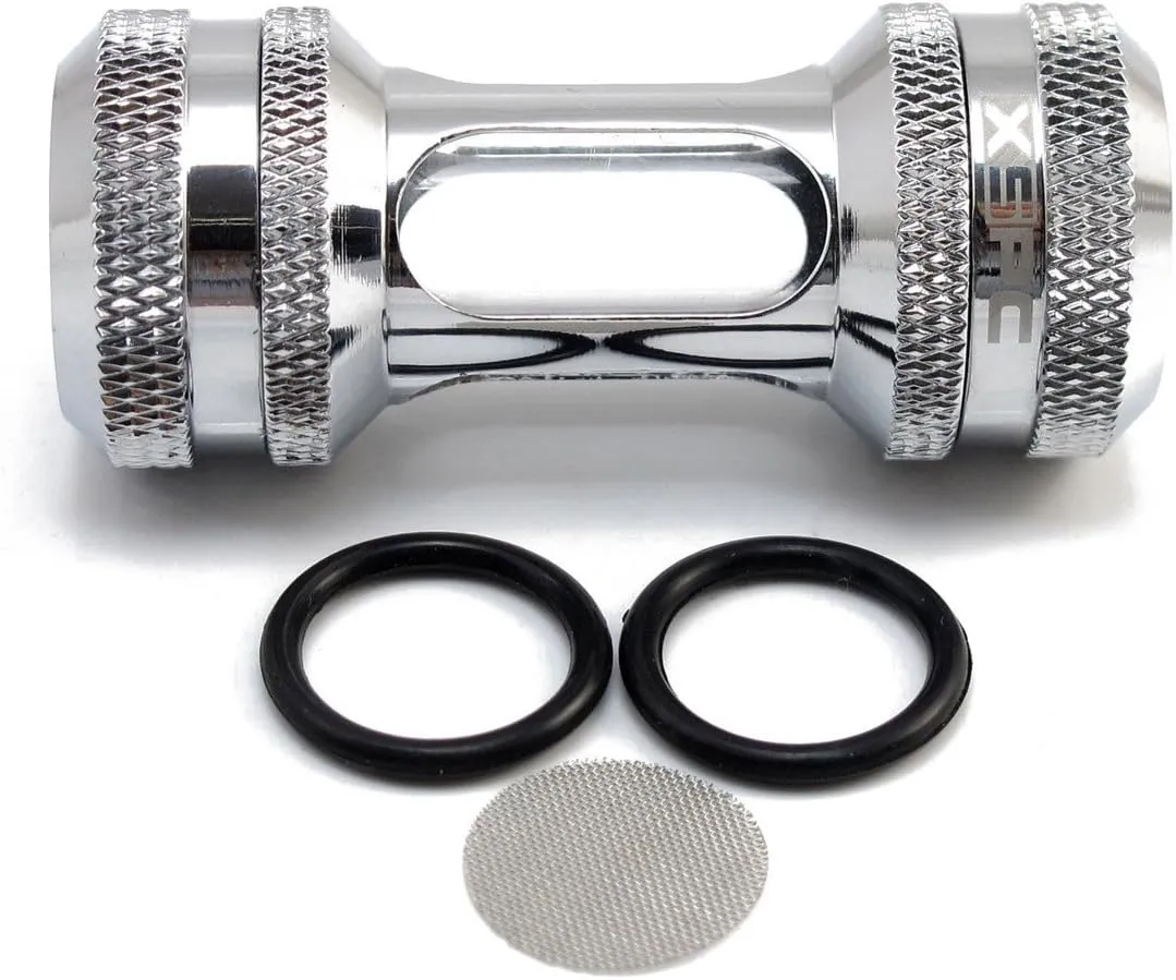 XSPC G1/4" Inline Filter, Chrome