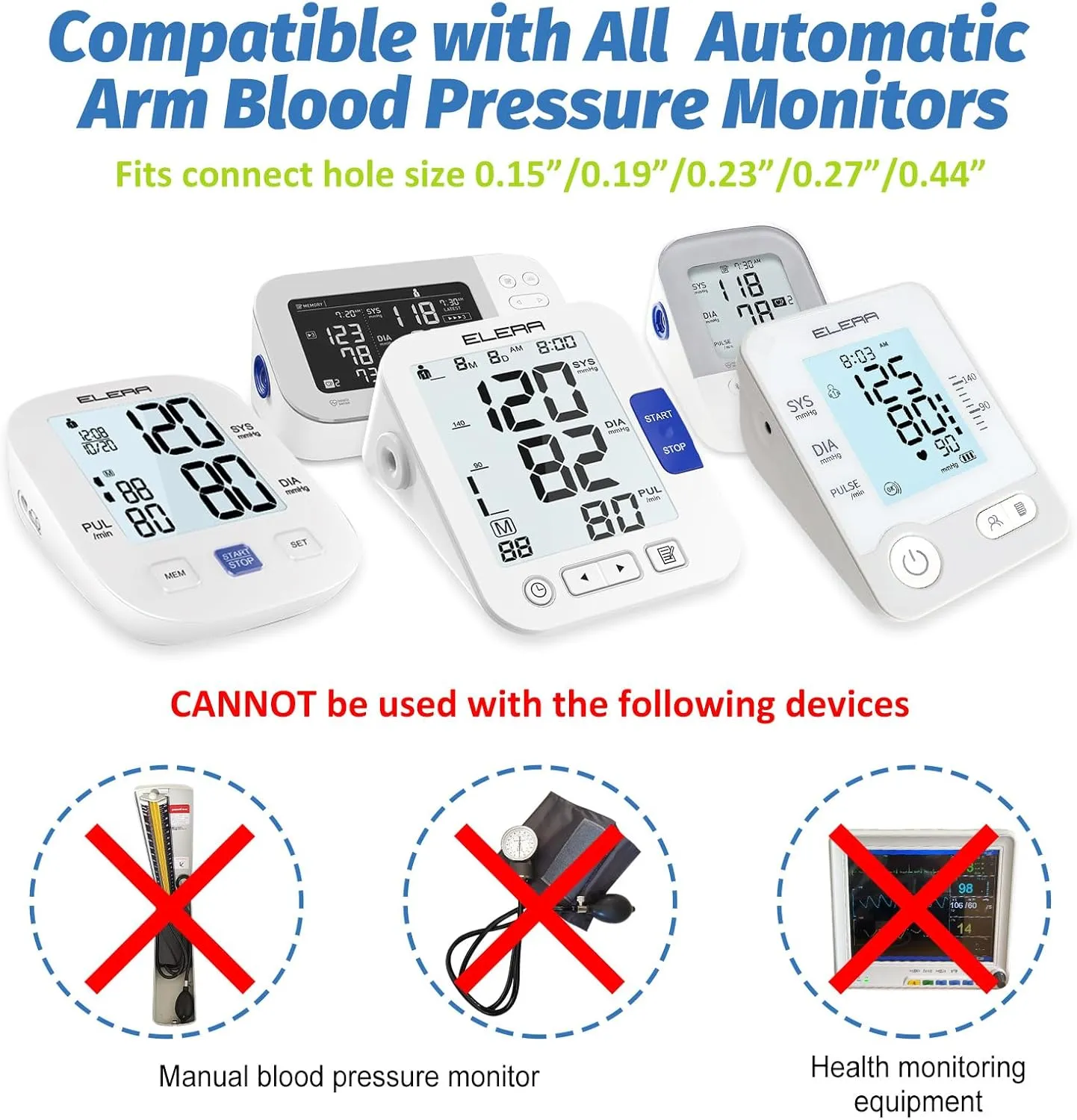 XXL Blood Pressure Cuff 9”-24” (22-60CM) Compatible with All Automatic Blood Pressure Monitors, Extra Large BP Replacement Cuff for Big Arms - Includes 6 Connectors