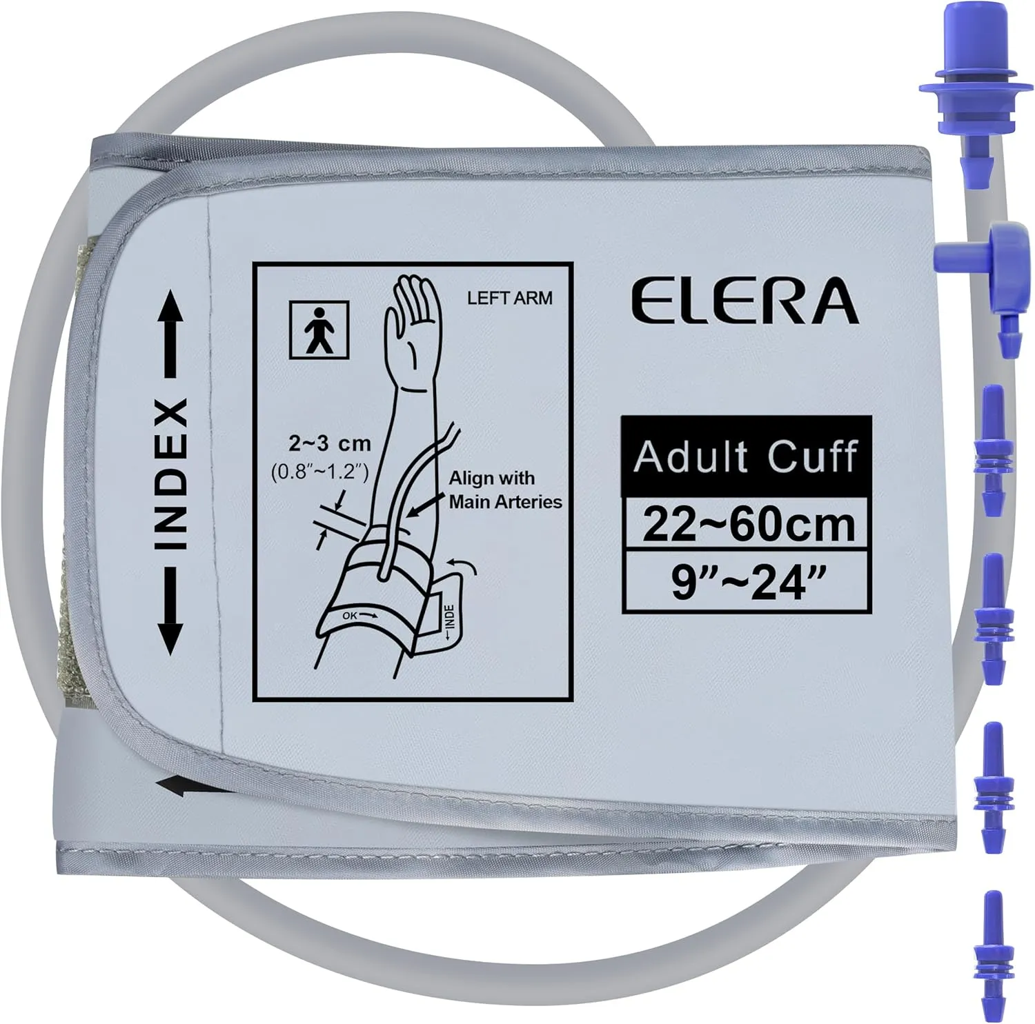XXL Blood Pressure Cuff 9”-24” (22-60CM) Compatible with All Automatic Blood Pressure Monitors, Extra Large BP Replacement Cuff for Big Arms - Includes 6 Connectors