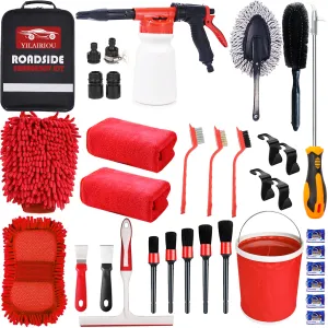 YILAIRIOU Car Wash Kit with Foam Gun - Car Wash Cleaning Kit with Wash Microfiber Sponge and Towels Tire Brush Collapsible Bucket Wash, Sprayers for Car Cleaning Gardens and Pets