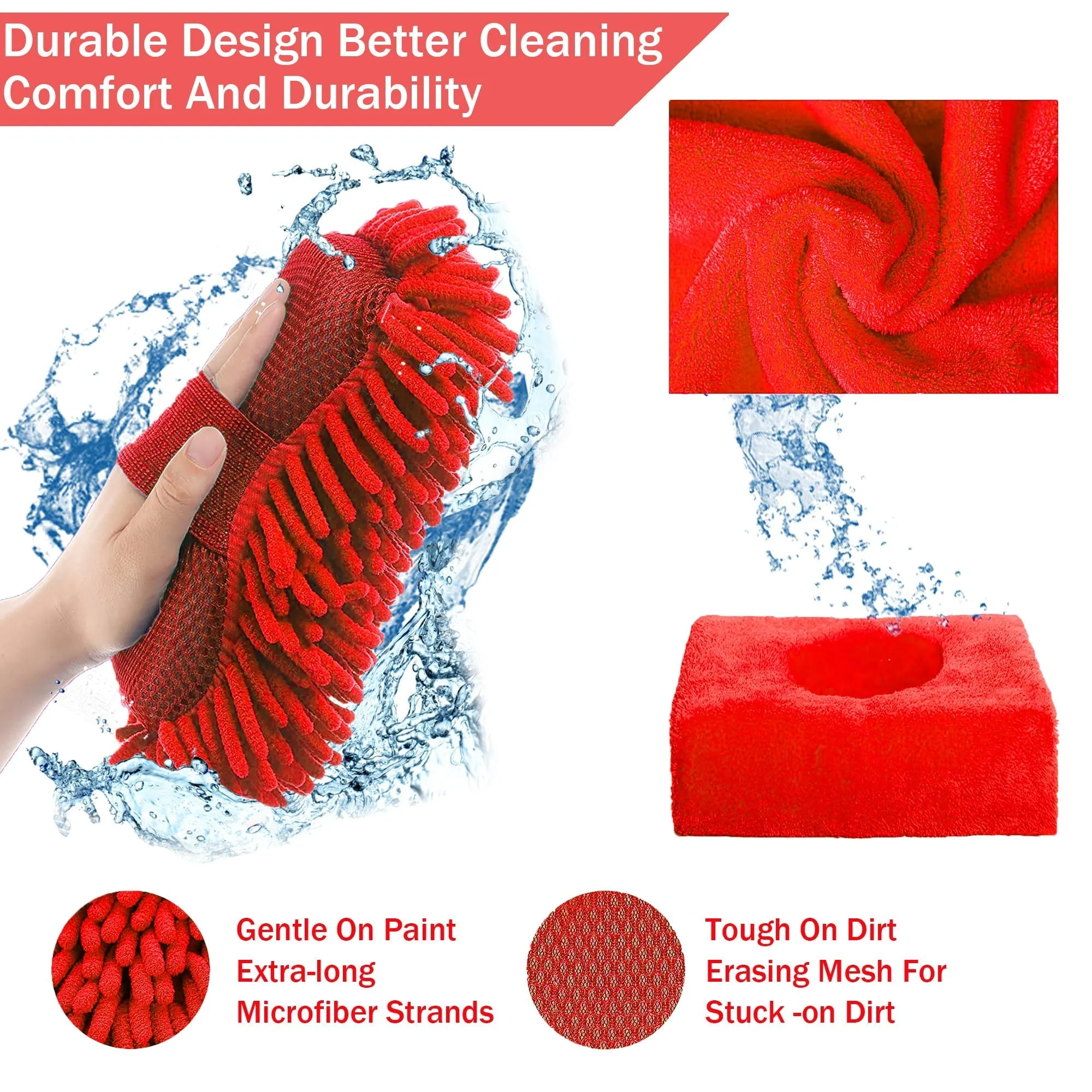 YILAIRIOU Car Wash Kit with Foam Gun - Car Wash Cleaning Kit with Wash Microfiber Sponge and Towels Tire Brush Collapsible Bucket Wash, Sprayers for Car Cleaning Gardens and Pets