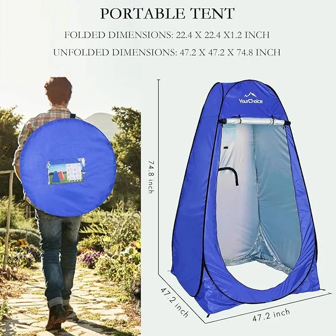 Your Choice Privacy Tent - Pop Up Shower Changing Toilet Tent Portable Camping Privacy Shelters Room 6.2 FT Tall with Carrying Bag for Outdoors Indoors