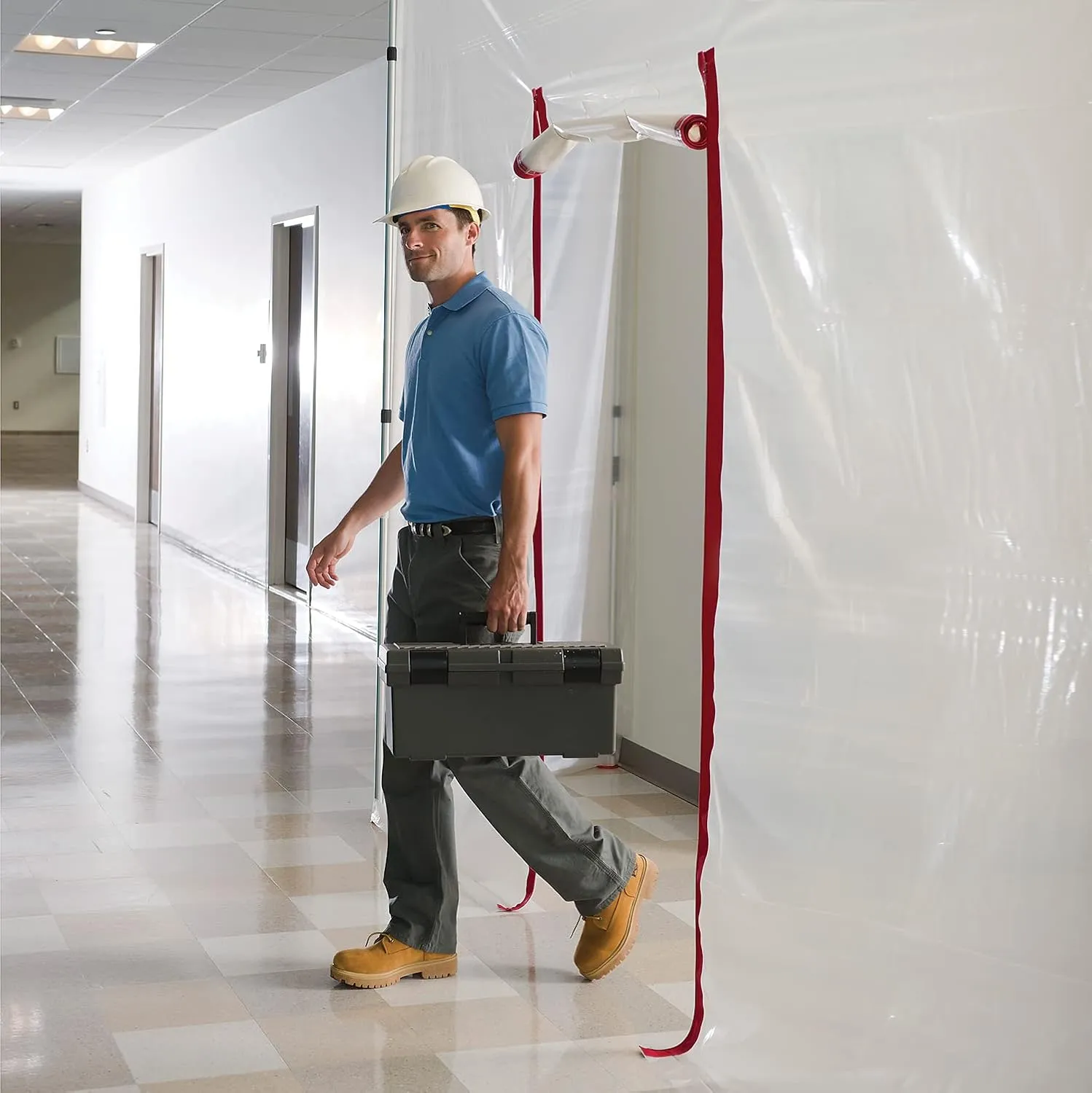 ZipWall Heavy-Duty Zipper for Dust Barriers, 2-Pack, HDAZ2, 2 Pack, Red
